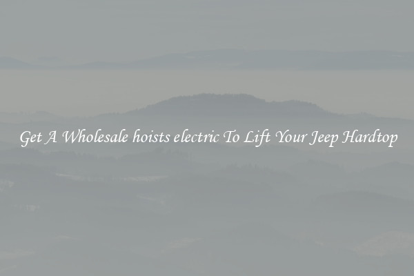 Get A Wholesale hoists electric To Lift Your Jeep Hardtop