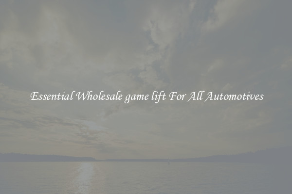 Essential Wholesale game lift For All Automotives
