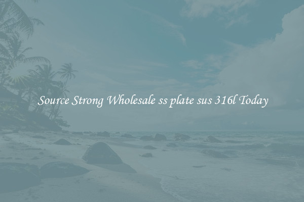 Source Strong Wholesale ss plate sus 316l Today