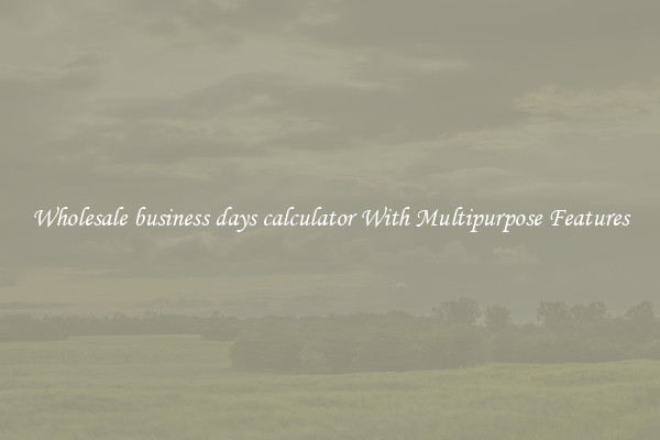 Wholesale business days calculator With Multipurpose Features