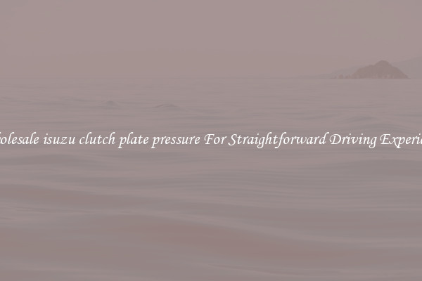 Wholesale isuzu clutch plate pressure For Straightforward Driving Experience