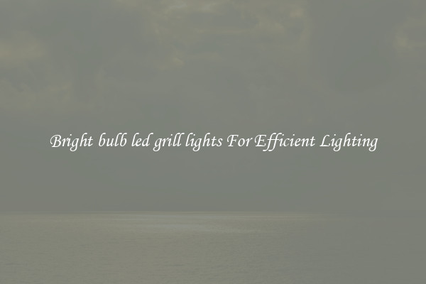 Bright bulb led grill lights For Efficient Lighting