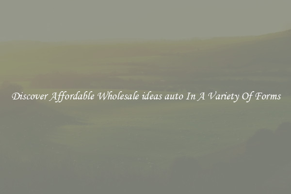 Discover Affordable Wholesale ideas auto In A Variety Of Forms