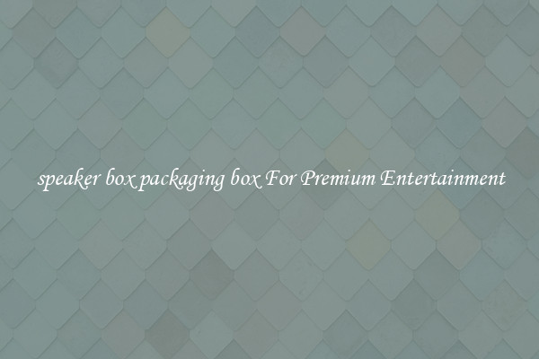 speaker box packaging box For Premium Entertainment