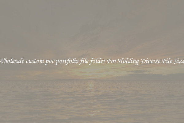 Wholesale custom pvc portfolio file folder For Holding Diverse File Sizes